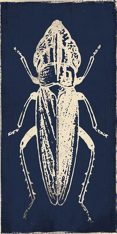 Bug Life Blue Three Black Ornate Wood Framed Art Print with Double Matting by Villa, Milli