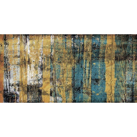 Wood Gold Blue Gold Ornate Wood Framed Art Print with Double Matting by Villa, Mlli