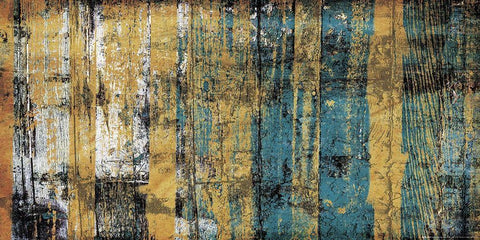 Wood Gold Blue Black Ornate Wood Framed Art Print with Double Matting by Villa, Mlli