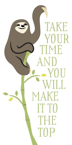 The Top Sloth Black Ornate Wood Framed Art Print with Double Matting by Villa, Mlli