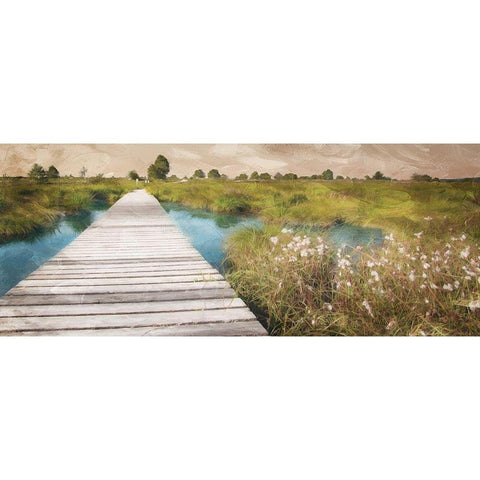 On The Marsh Black Modern Wood Framed Art Print with Double Matting by Villa, Mlli