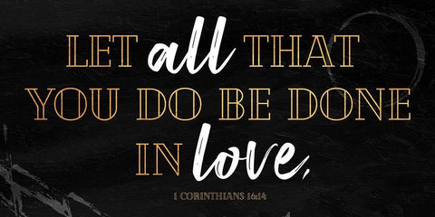 All Love Black Ornate Wood Framed Art Print with Double Matting by Villa, Mlli