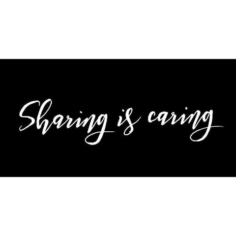 Sharing Is Caring Black White Modern Wood Framed Art Print by Villa, Mlli