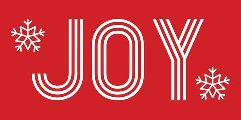 Joy Snowflakes White Modern Wood Framed Art Print with Double Matting by Villa, Mlli