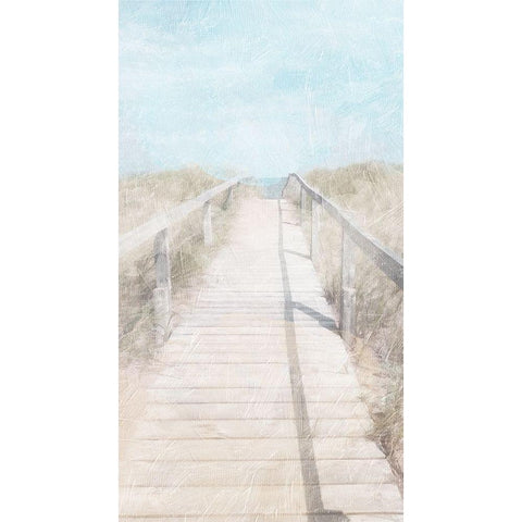 Lets Walk To The Beach Black Modern Wood Framed Art Print by Villa, Mlli