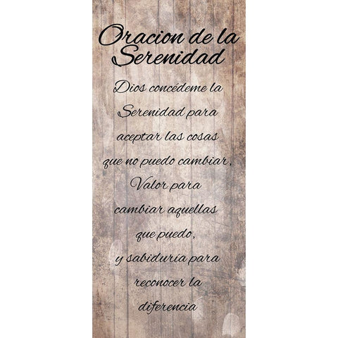 Oracion De La Serenidad Black Modern Wood Framed Art Print with Double Matting by Villa, Mlli