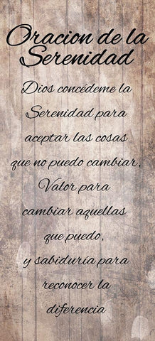 Oracion De La Serenidad White Modern Wood Framed Art Print with Double Matting by Villa, Mlli