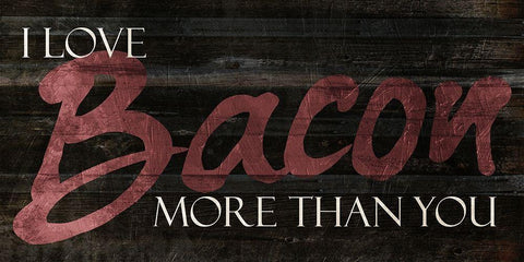 I Love Bacon Black Ornate Wood Framed Art Print with Double Matting by Villa, Mlli
