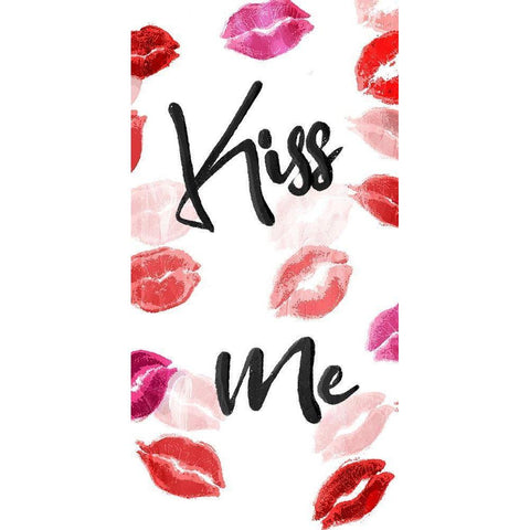 Kiss Me White Modern Wood Framed Art Print by Villa, Mlli