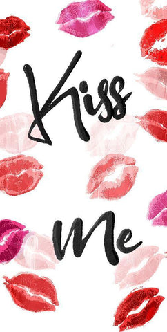 Kiss Me Black Ornate Wood Framed Art Print with Double Matting by Villa, Mlli