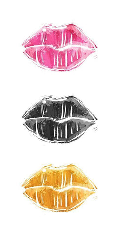Her Lips Black Ornate Wood Framed Art Print with Double Matting by Villa, Mlli