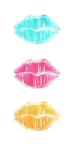 Her Lips Again White Modern Wood Framed Art Print with Double Matting by Villa, Mlli