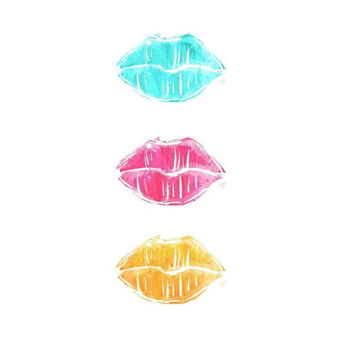 Her Lips Again Black Modern Wood Framed Art Print by Villa, Mlli