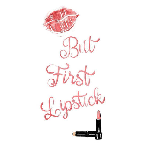 First Lipstick White Modern Wood Framed Art Print by Villa, Mlli