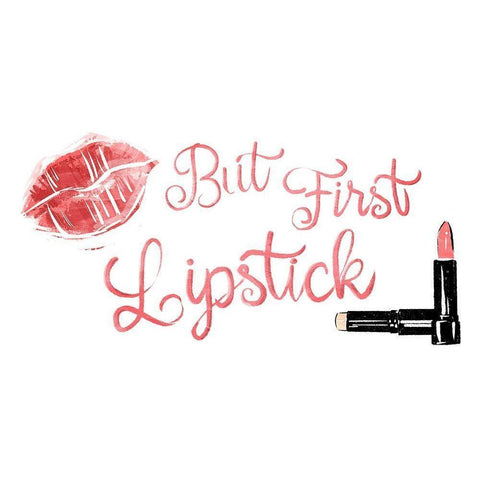 First Lipstick Horizontal Black Modern Wood Framed Art Print by Villa, Mlli