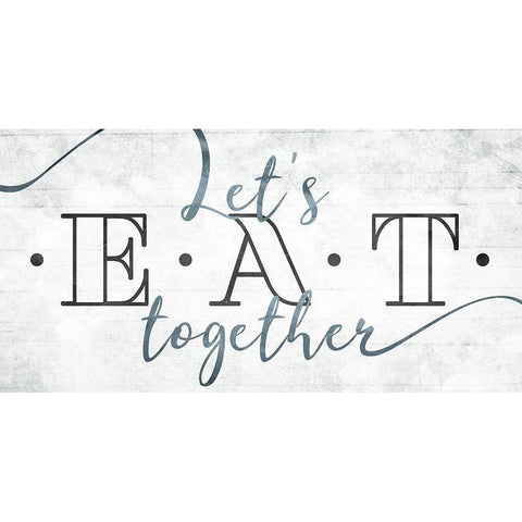 Lets Eat Together Black Modern Wood Framed Art Print with Double Matting by Villa, Mlli