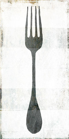 Fork Black Ornate Wood Framed Art Print with Double Matting by Villa, Milli