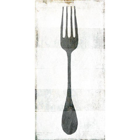 Fork Black Modern Wood Framed Art Print by Villa, Milli
