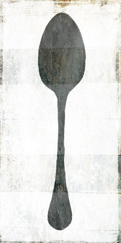 Spoon White Modern Wood Framed Art Print with Double Matting by Villa, Milli