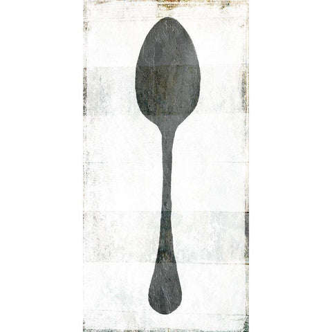 Spoon Black Modern Wood Framed Art Print by Villa, Milli