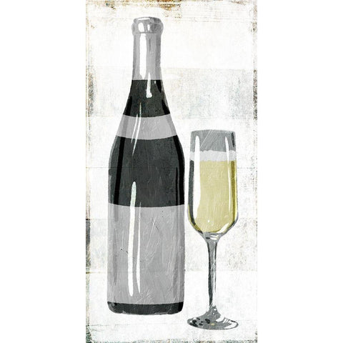 Champagne With Bottle Black Modern Wood Framed Art Print with Double Matting by Villa, Milli