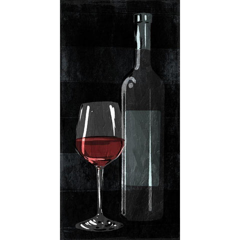 ReWine With Bottle Black Modern Wood Framed Art Print with Double Matting by Villa, Milli