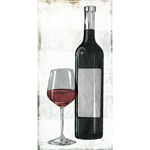 Wine With Bottle White Modern Wood Framed Art Print by Villa, Milli