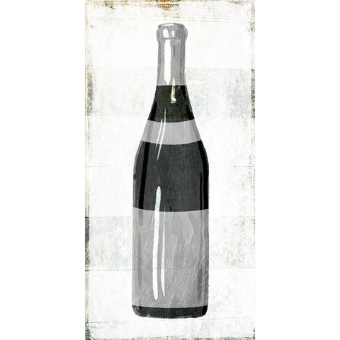 Champagne Bottle Black Modern Wood Framed Art Print with Double Matting by Villa, Milli