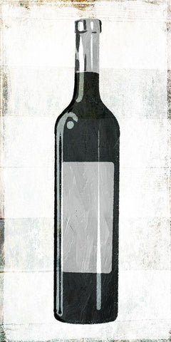 Wine Bottle Black Ornate Wood Framed Art Print with Double Matting by Villa, Milli