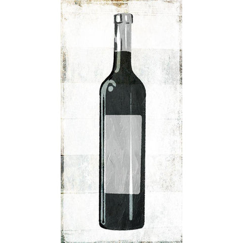 Wine Bottle White Modern Wood Framed Art Print by Villa, Milli