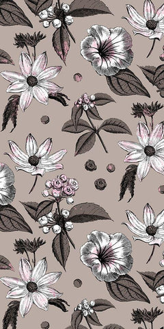 Flower Spots White Modern Wood Framed Art Print with Double Matting by Villa, Milli