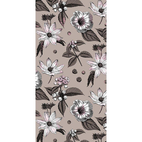 Flower Spots Black Modern Wood Framed Art Print with Double Matting by Villa, Milli