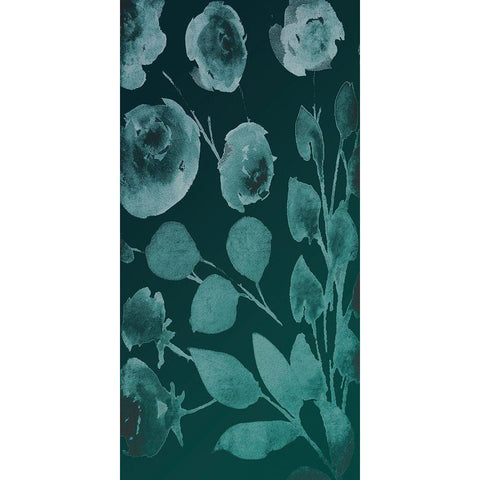 Teals Florals In The Wind 2 White Modern Wood Framed Art Print by Villa, Milli
