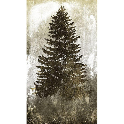 Tree In The Gloom 2 Black Modern Wood Framed Art Print with Double Matting by Villa, Milli