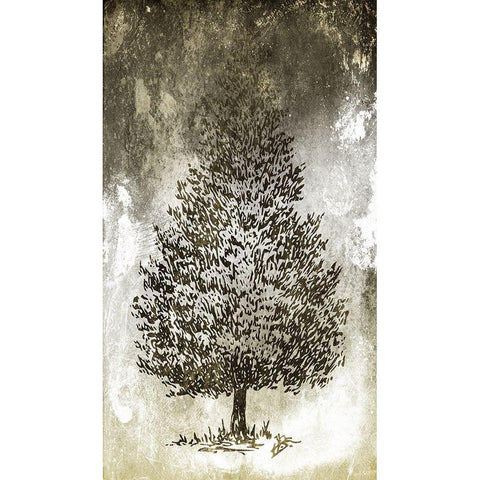 Tree In The Gloom 4 Black Modern Wood Framed Art Print with Double Matting by Villa, Milli