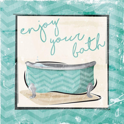 Enjoy Your Bath White Modern Wood Framed Art Print with Double Matting by Villa, Mlli