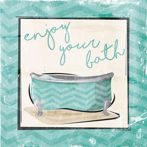 Enjoy Your Bath Black Modern Wood Framed Art Print by Villa, Mlli