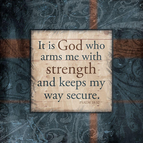 God Strength Gold Ornate Wood Framed Art Print with Double Matting by Villa, Mlli