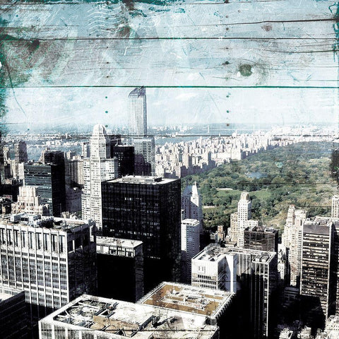 Postcard From Central Black Ornate Wood Framed Art Print with Double Matting by Villa, Mlli