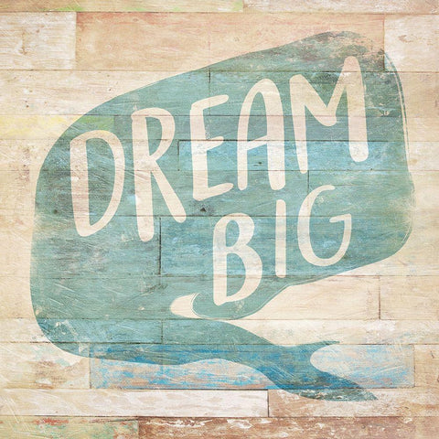 Dream Big White Modern Wood Framed Art Print with Double Matting by Villa, Mlli