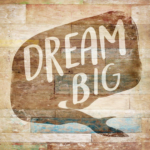 Dream Big Burned Black Modern Wood Framed Art Print with Double Matting by Villa, Mlli