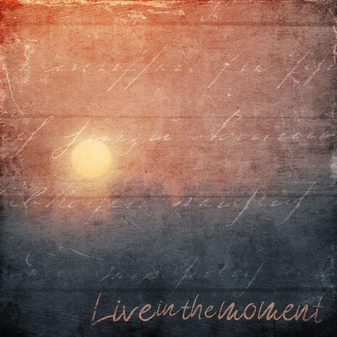 Live In The Moment Black Modern Wood Framed Art Print by Villa, Mlli