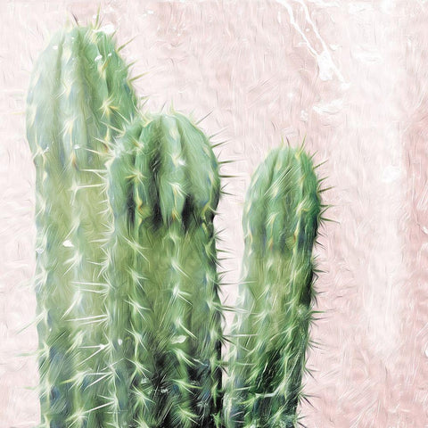 Three Cacti Black Modern Wood Framed Art Print with Double Matting by Villa, Mlli