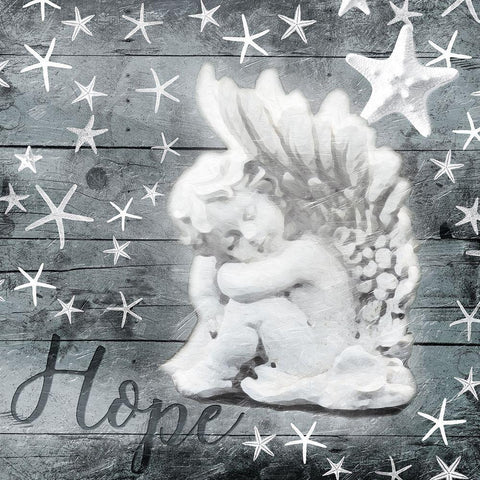 Angel Of Hope Black Ornate Wood Framed Art Print with Double Matting by Villa, Mlli