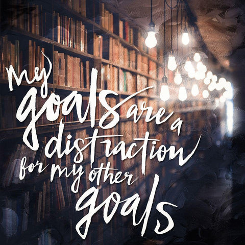 My Goals White Modern Wood Framed Art Print with Double Matting by Villa, Mlli