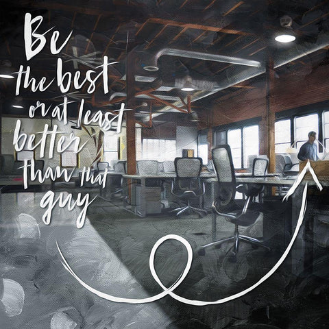 Be The Best Black Modern Wood Framed Art Print with Double Matting by Villa, Mlli