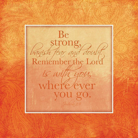 Orange Religious White Modern Wood Framed Art Print by Villa, Mlli