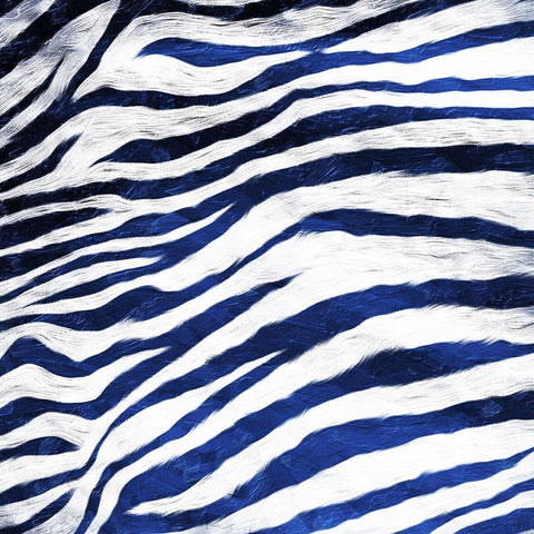 Indigo Zebra Black Modern Wood Framed Art Print by Villa, Milli