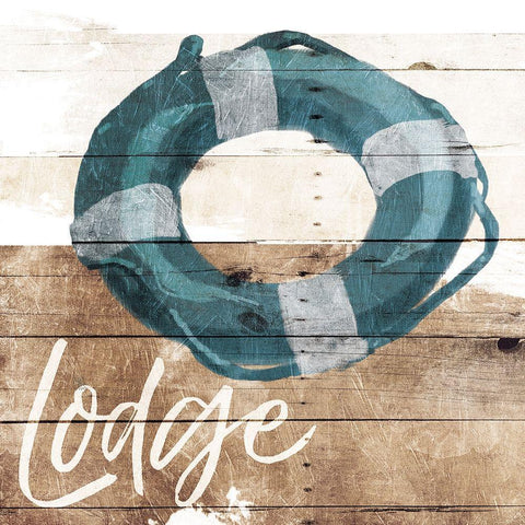 Lodge Lifesaver Black Ornate Wood Framed Art Print with Double Matting by Villa, Mlli