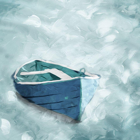 Lonely Boat White Modern Wood Framed Art Print by Villa, Mlli